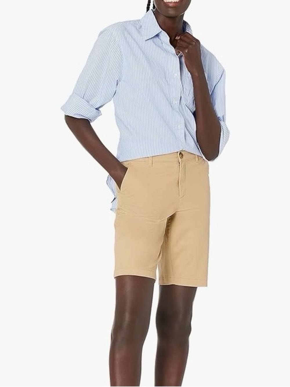 Amazon Essentials Khaki Flat-Front Men's or Women’s Chino Shorts